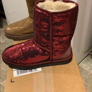 Red sequin uggs